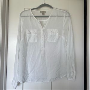 LOFT Sheer white shirt